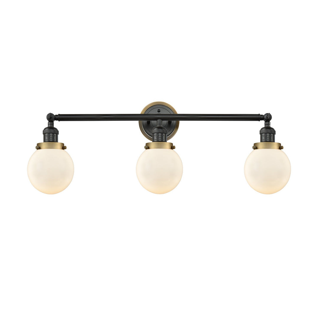 Innovations Franklin Restoration 205BK-BPBB-HRBB-G201-6 Bath Vanity Light 30 in. wide - Matte Black