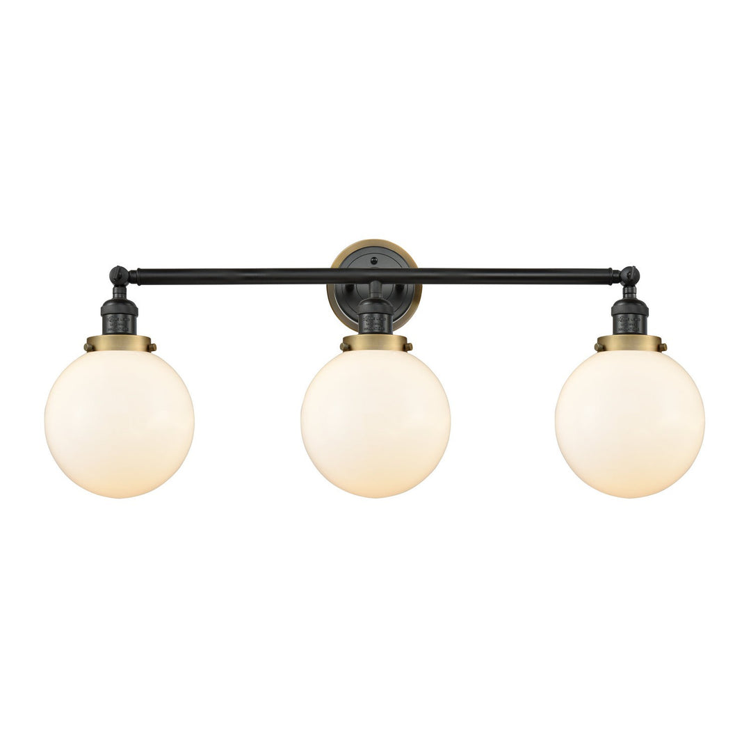 Innovations Franklin Restoration 205BK-BPBB-HRBB-G201-8 Bath Vanity Light 32 in. wide - Matte Black
