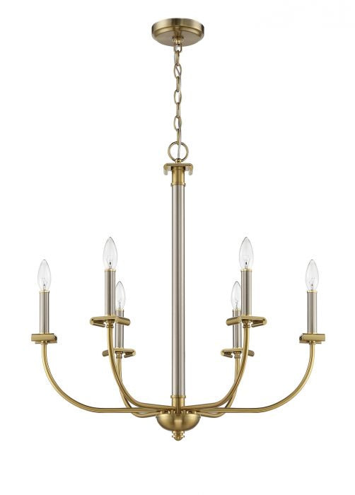 Craftmade Stanza 54826-BNKSB Chandelier Light - Brushed Polished Nickel/Satin Brass