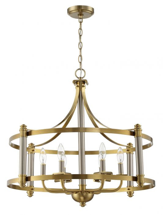 Craftmade Stanza 54896-BNKSB Chandelier Light - Brushed Polished Nickel/Satin Brass