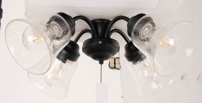 Craftmade Lighting LK425391-FB-LED  4 Light Fitter And Glass Fan Flat Black