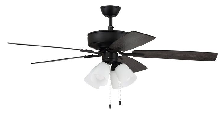 Craftmade Pro Plus 114 P114FB5-52FBGW Ceiling Fan 52 - Flat Black, Flat Black/Greywood/