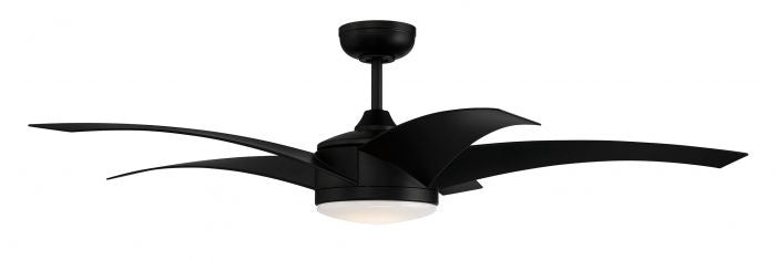 Craftmade Pursuit PUR54FB5 Ceiling Fan 54 - Flat Black, Flat Black/Flat Black/