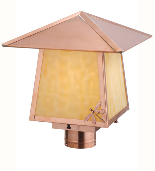 Meyda Tiffany Lighting 113223 Stillwater One Light Post Mount Outdoor Copper/Antique/Verde