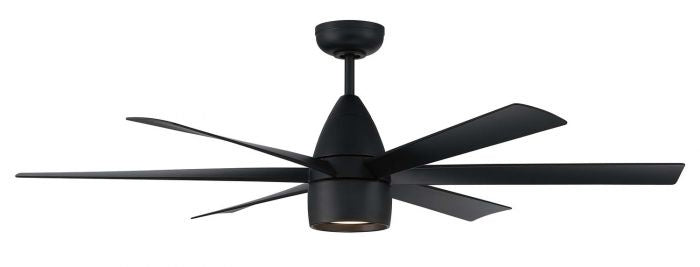 Craftmade Quirk QRK54FB6 Ceiling Fan 54 - Flat Black, Flat Black/Flat Black/