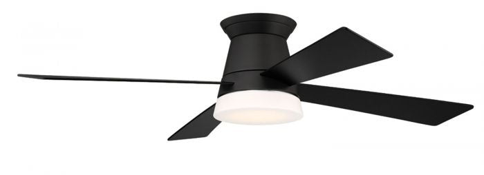 Craftmade Revello REV52FB4 Ceiling Fan 52 - Flat Black, Flat Black/Flat Black/