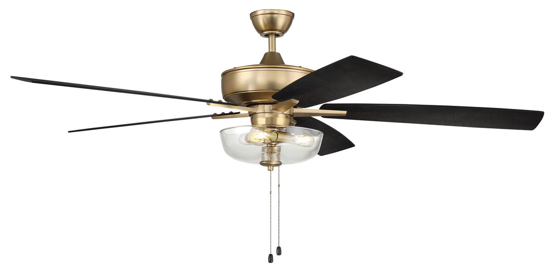 Craftmade Super Pro 101 S101SB5-60BWNFB Ceiling Fan 60 - Satin Brass, Black Walnut/Flat Black/