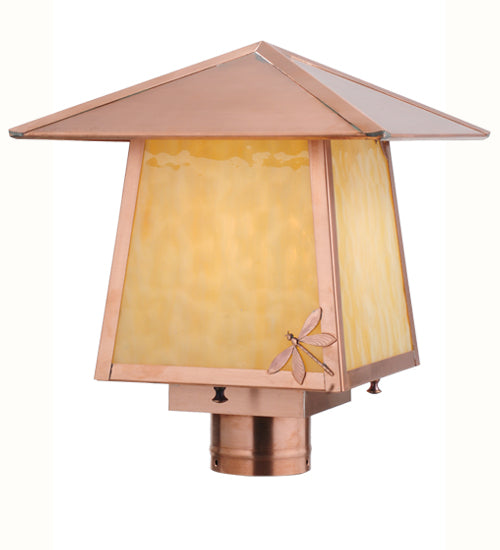 Meyda Tiffany Lighting 113223 Stillwater One Light Post Mount Outdoor Copper/Antique/Verde