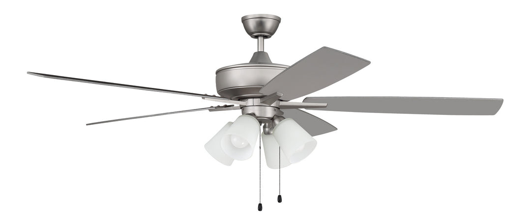 Craftmade Super Pro 114 S114BN5-60BNGW Ceiling Fan 60 - Brushed Satin Nickel, Brushed Nickel/Greywood/