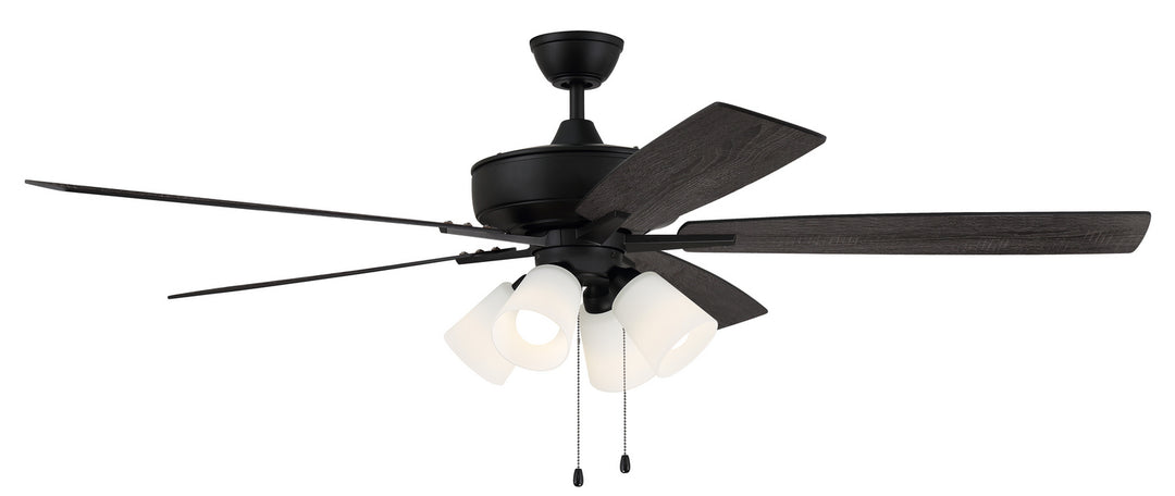 Craftmade Super Pro 114 S114FB5-60FBGW Ceiling Fan 60 - Flat Black, Flat Black/Greywood/