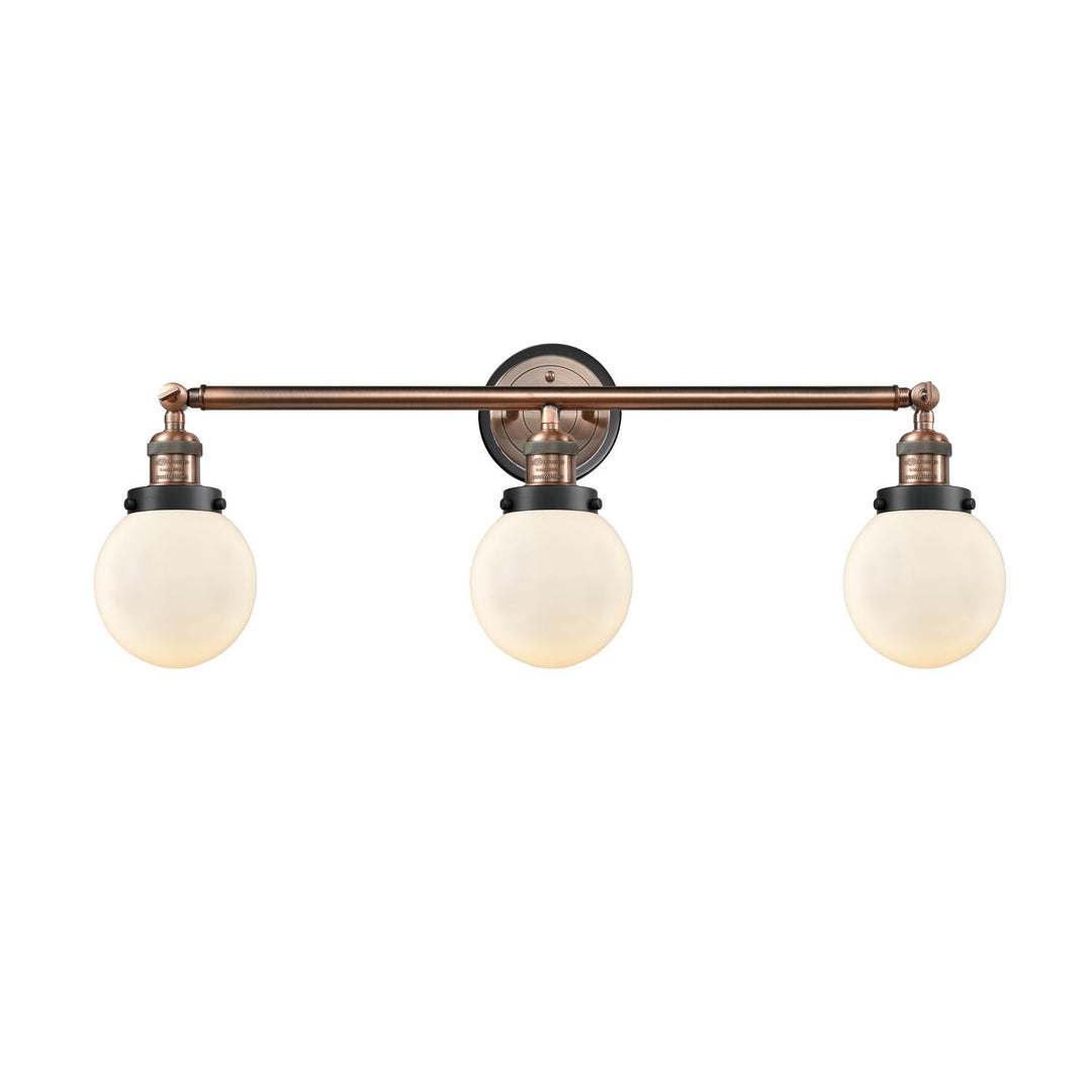 Innovations Franklin Restoration 205AC-BPBK-HRBK-G201-6 Bath Vanity Light 30 in. wide - Antique Copper
