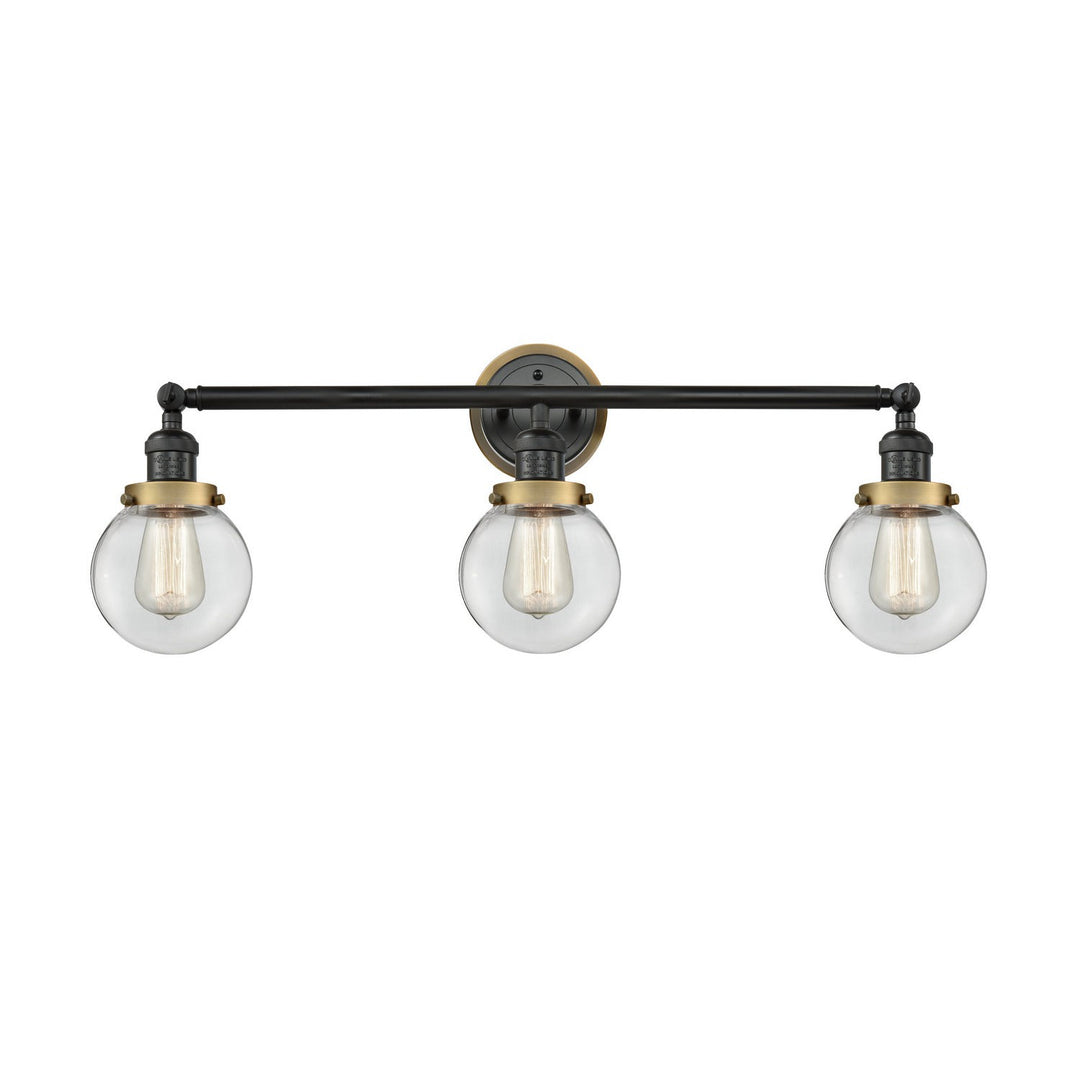 Innovations Franklin Restoration 205BK-BPBB-HRBB-G202-6 Bath Vanity Light 30 in. wide - Matte Black