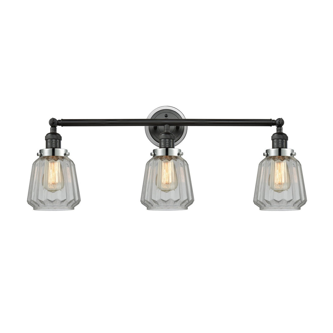 Innovations Franklin Restoration 205BK-BPPC-HRPC-G142 Bath Vanity Light 30 in. wide - Matte Black