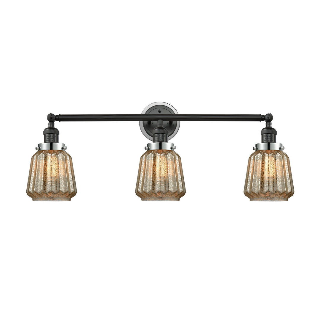 Innovations Franklin Restoration 205BK-BPPC-HRPC-G146 Bath Vanity Light 30 in. wide - Matte Black