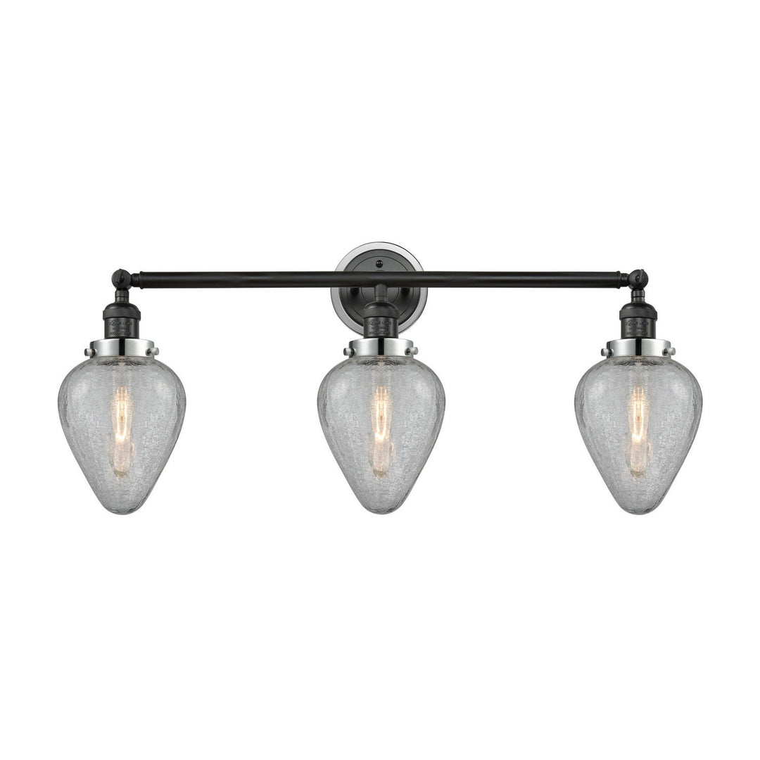 Innovations Franklin Restoration 205BK-BPPC-HRPC-G165 Bath Vanity Light 32 in. wide - Matte Black