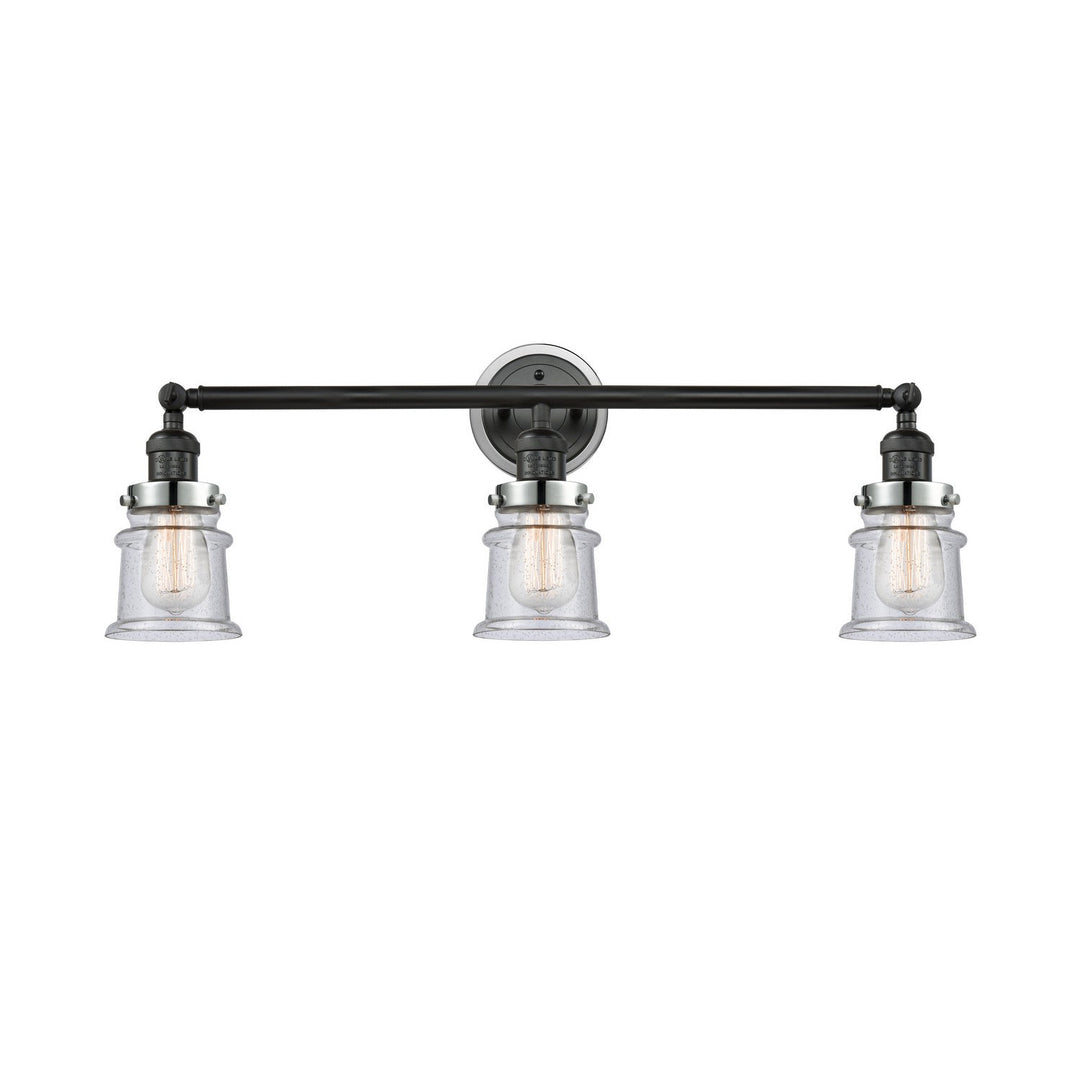 Innovations Franklin Restoration 205BK-BPPC-HRPC-G184S Bath Vanity Light 30 in. wide - Matte Black