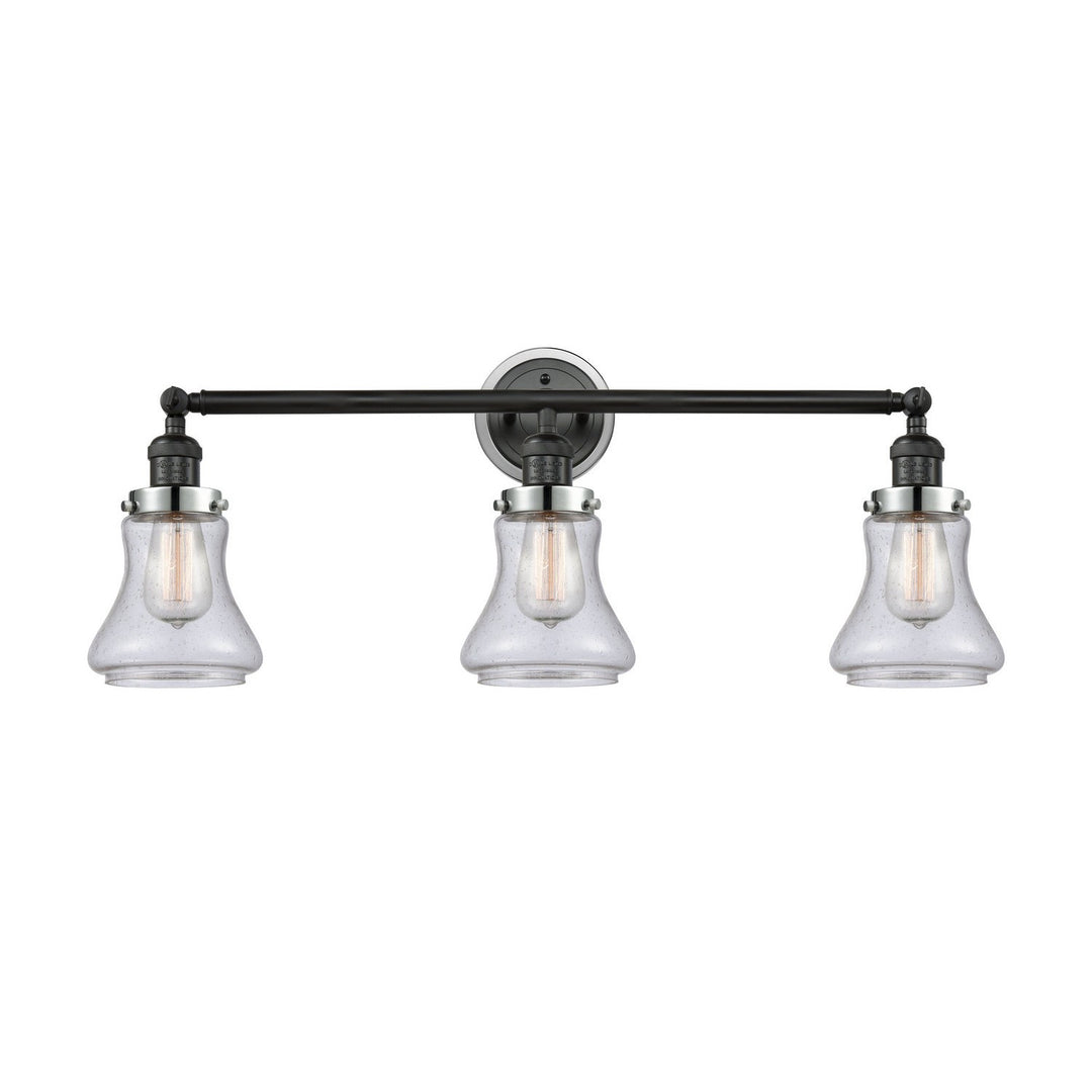 Innovations Franklin Restoration 205BK-BPPC-HRPC-G194 Bath Vanity Light 30 in. wide - Matte Black