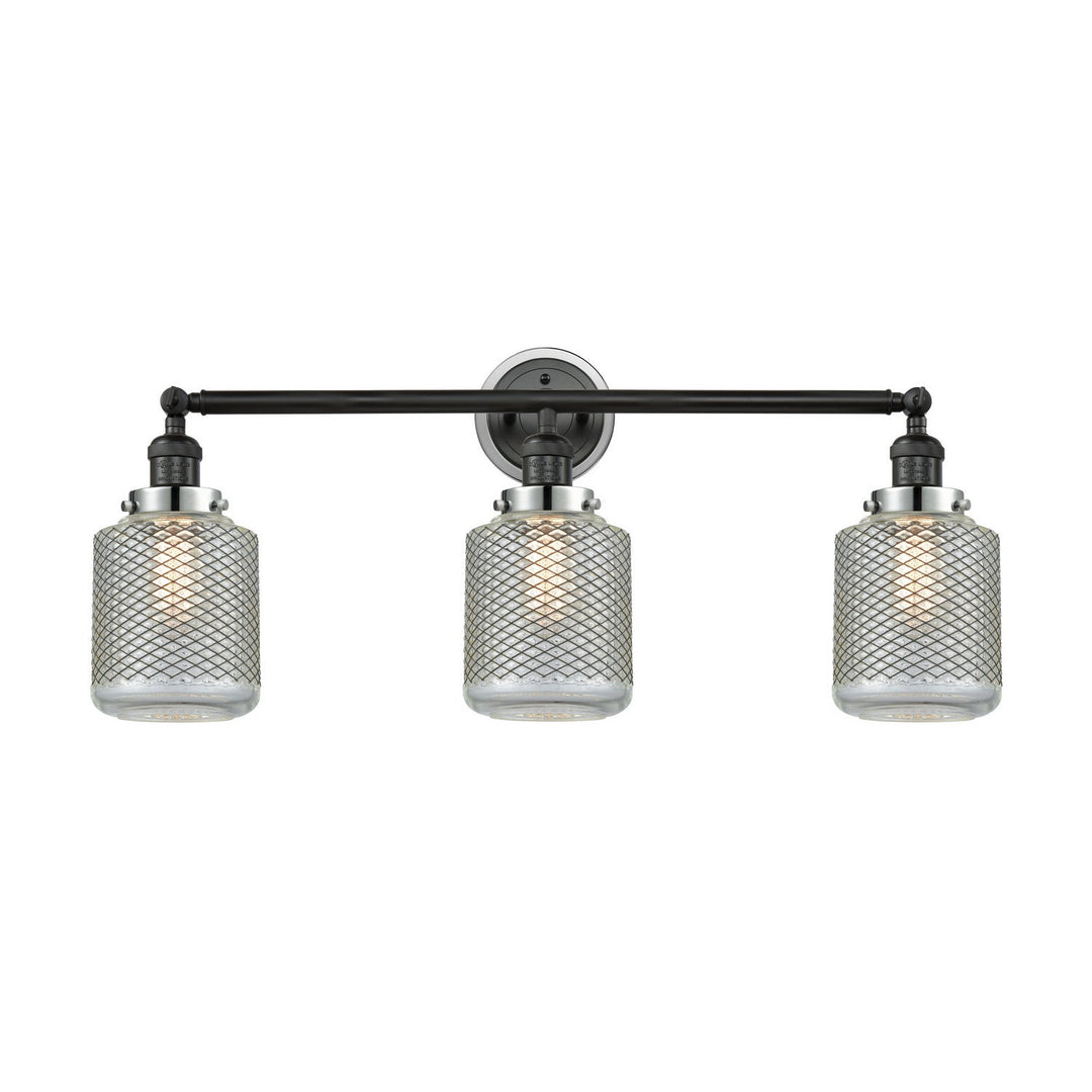 Innovations Franklin Restoration 205BK-BPPC-HRPC-G262 Bath Vanity Light 32 in. wide - Matte Black