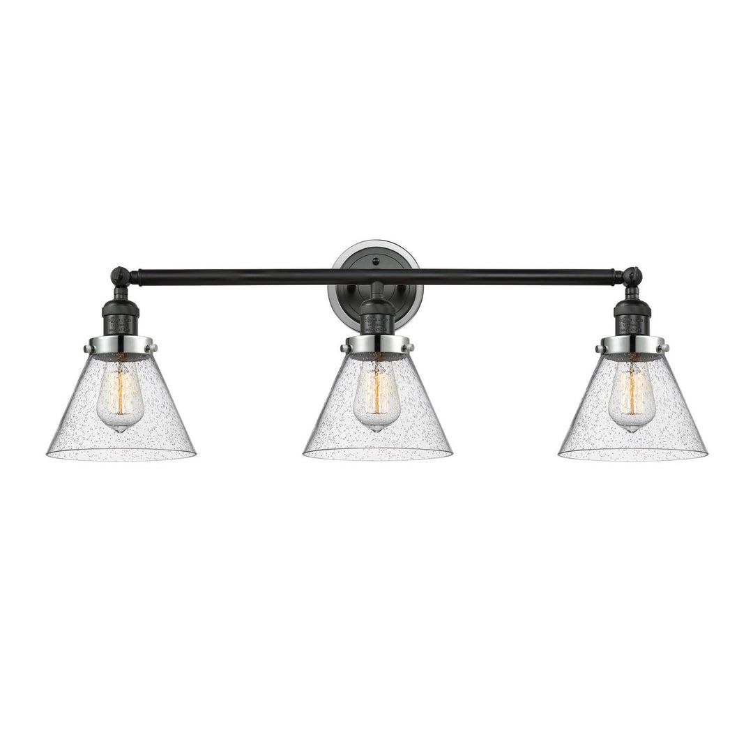 Innovations Franklin Restoration 205BK-BPPC-HRPC-G44 Bath Vanity Light 32 in. wide - Matte Black