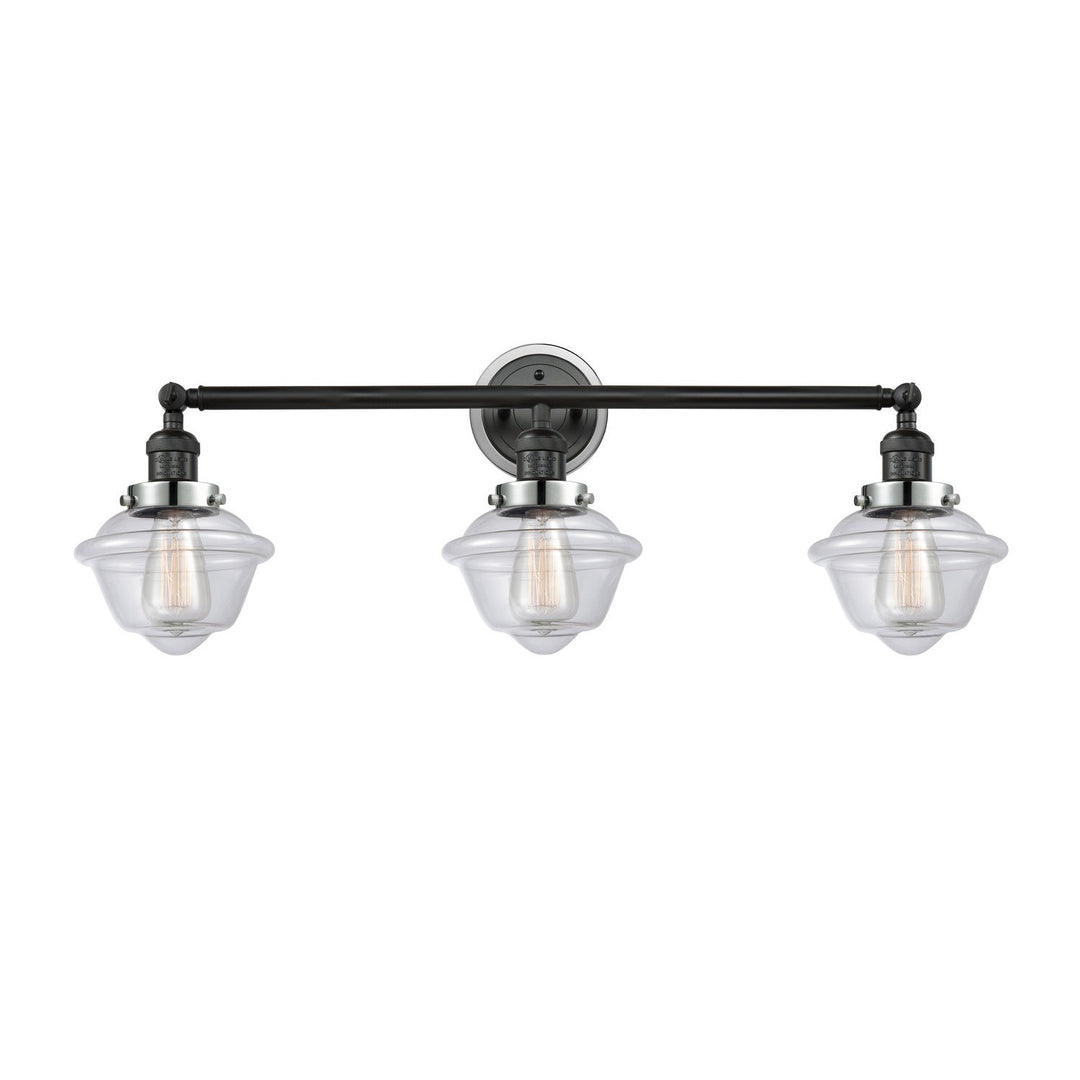Innovations Franklin Restoration 205BK-BPPC-HRPC-G532 Bath Vanity Light 34 in. wide - Matte Black