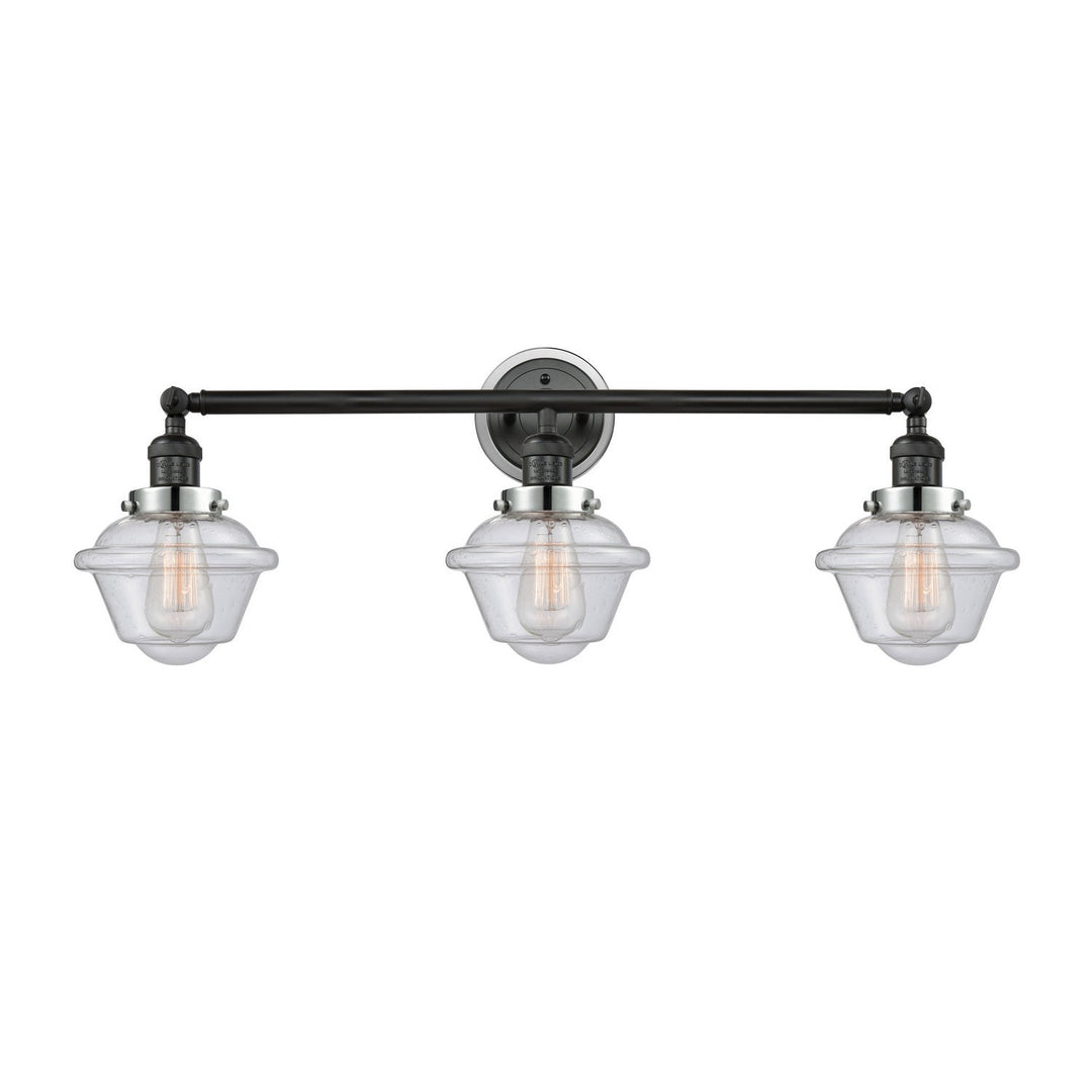Innovations Franklin Restoration 205BK-BPPC-HRPC-G534 Bath Vanity Light 34 in. wide - Matte Black
