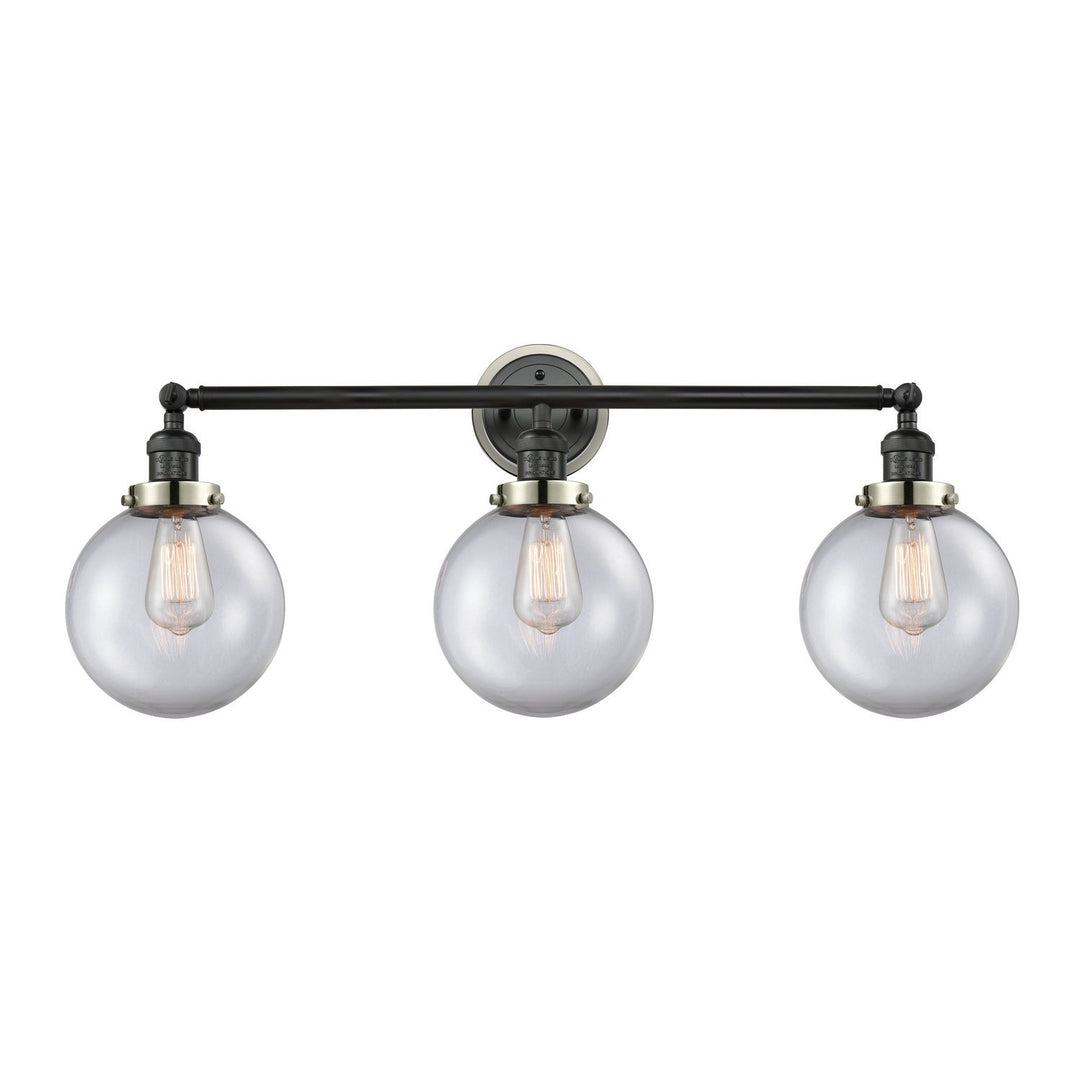 Innovations Franklin Restoration 205BK-BPPN-HRPN-G202-8 Bath Vanity Light 32 in. wide - Matte Black