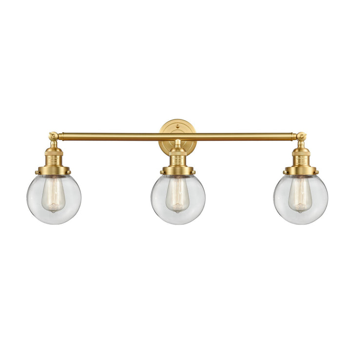 Innovations Franklin Restoration 205-SG-G202-6-LED Bath Vanity Light 30 in. wide - Satin Gold