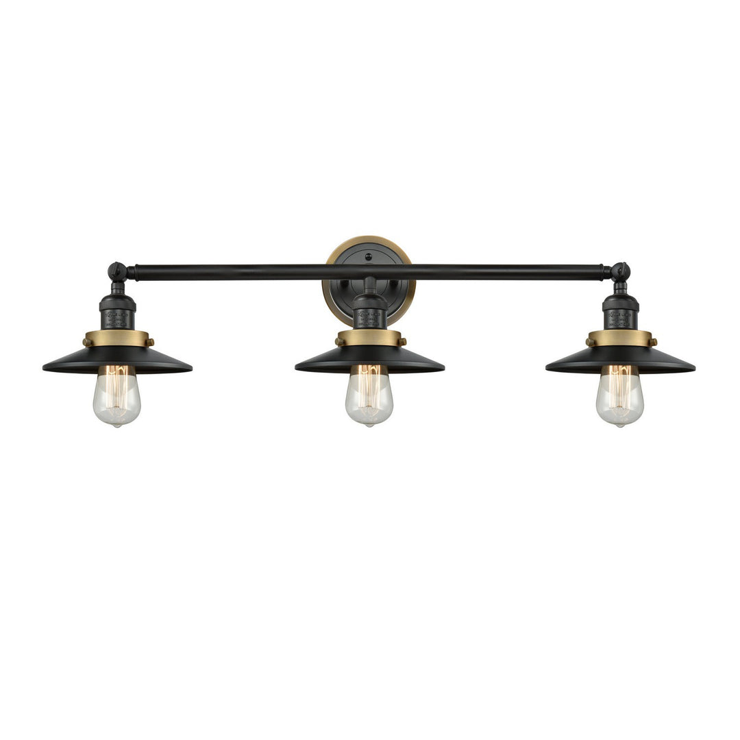Innovations Franklin Restoration 205BK-BPBB-HRBB-M6-BK Bath Vanity Light 32 in. wide - Matte Black