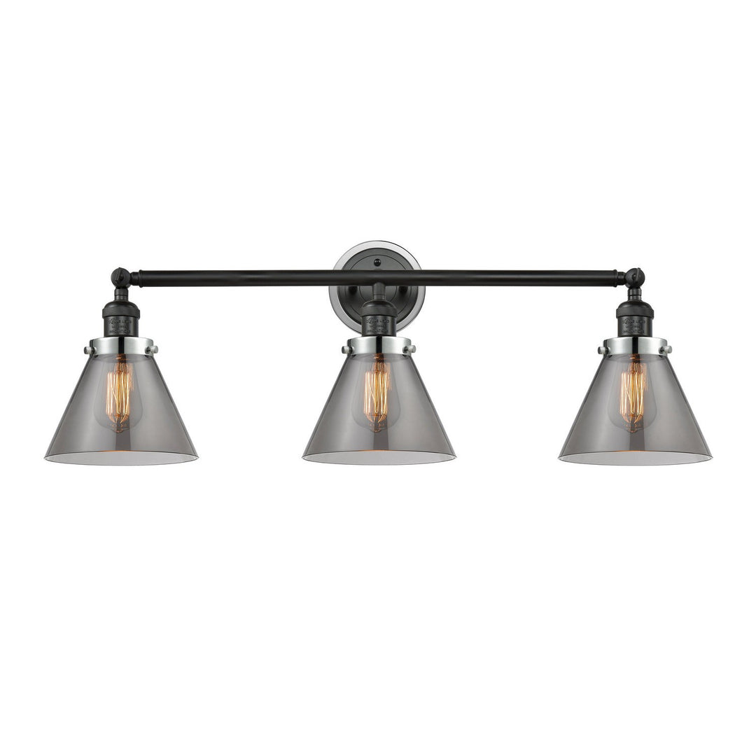 Innovations Franklin Restoration 205BK-BPPC-HRPC-G43 Bath Vanity Light 32 in. wide - Matte Black