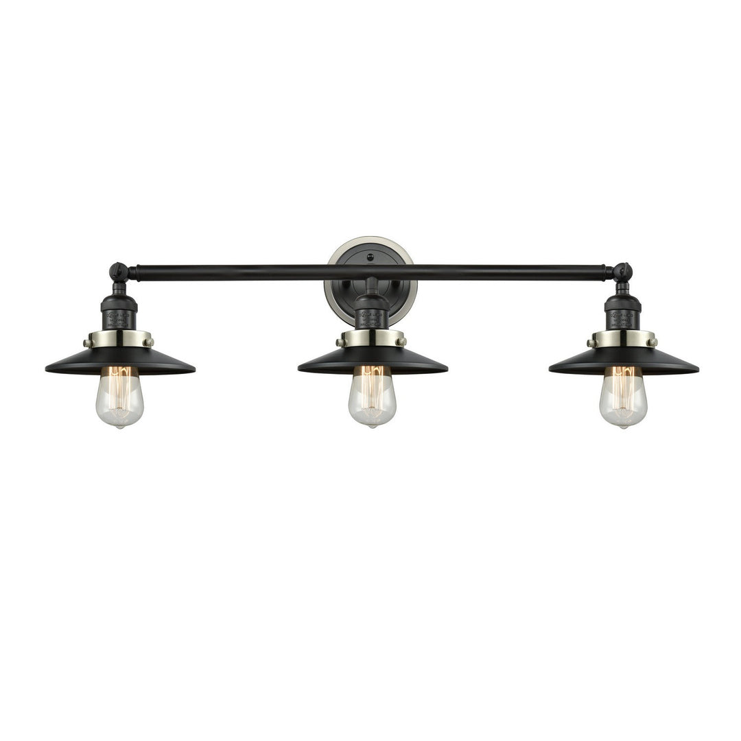 Innovations Franklin Restoration 205BK-BPPN-HRPN-M6-BK Bath Vanity Light 32 in. wide - Matte Black