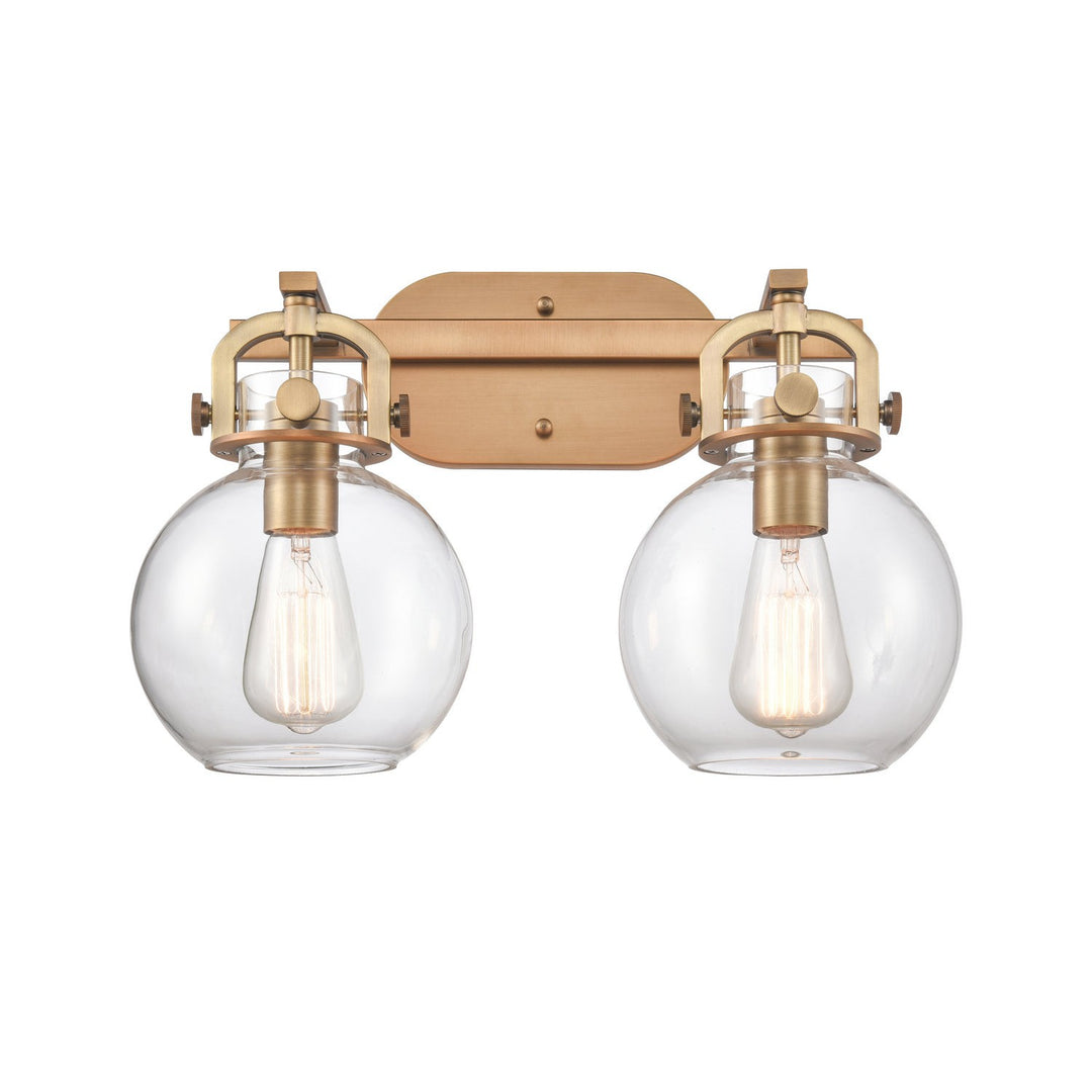 Innovations Newton 410-2W-BB-7CL-LED Bath Vanity Light 17 in. wide - Brushed Brass