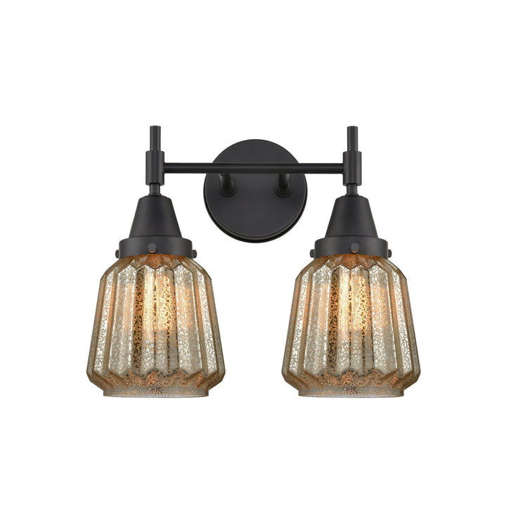 Innovations Caden 447-2W-BK-G146-LED Bath Vanity Light 16 in. wide - Matte Black