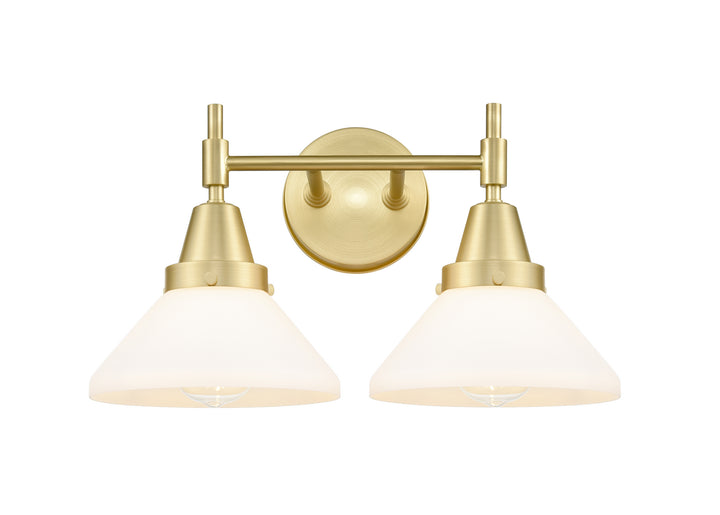 Innovations 447-2W-SB-W-LED Bath Vanity Light 17 in. wide - Satin Brass