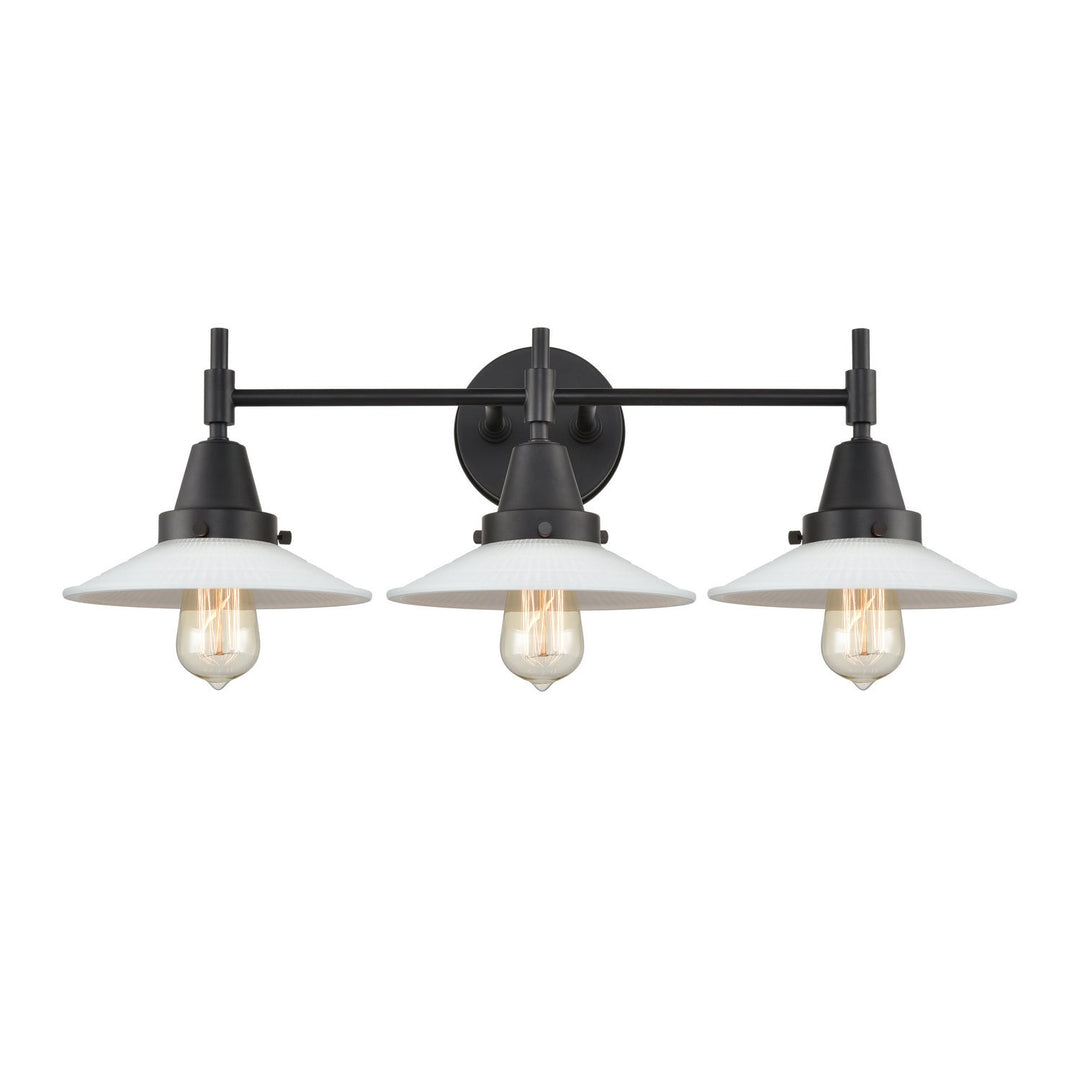 Innovations Caden 447-3W-BK-G1 Bath Vanity Light 27 in. wide - Matte Black