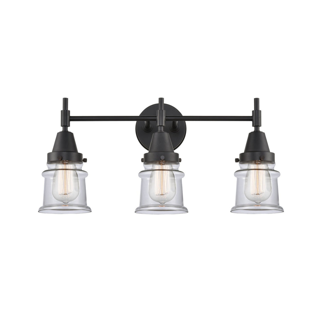 Innovations Caden 447-3W-BK-G182S-LED Bath Vanity Light 24 in. wide - Matte Black