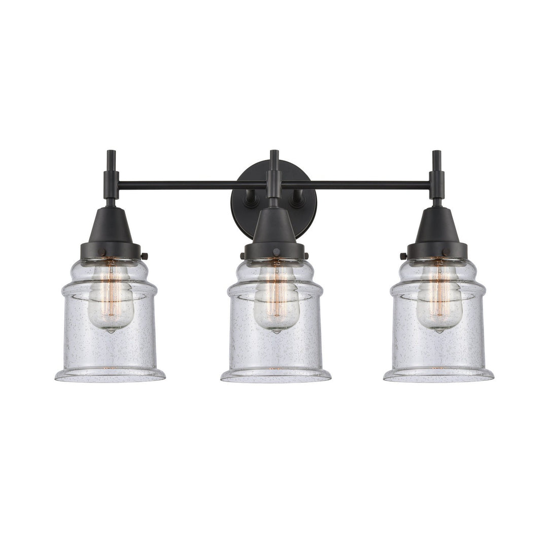 Innovations Caden 447-3W-BK-G184 Bath Vanity Light 24 in. wide - Matte Black