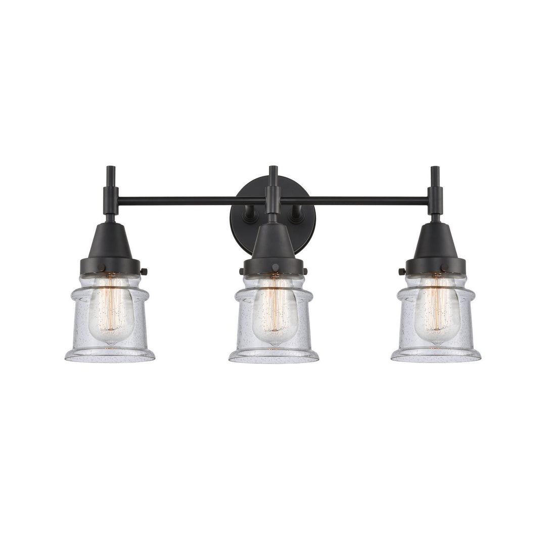 Innovations Caden 447-3W-BK-G184S-LED Bath Vanity Light 24 in. wide - Matte Black