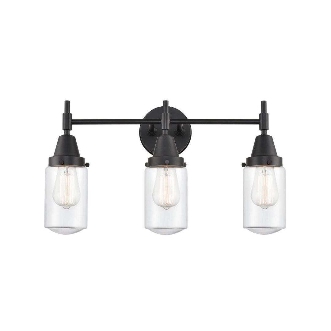 Innovations Caden 447-3W-BK-G312 Bath Vanity Light 23 in. wide - Matte Black