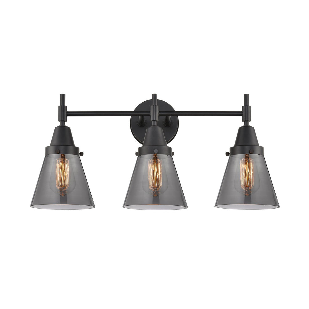 Innovations Caden 447-3W-BK-G63 Bath Vanity Light 25 in. wide - Matte Black