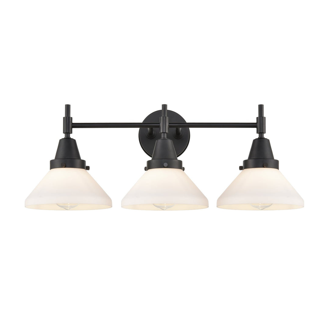 Innovations Caden 447-3W-BK-W-LED Bath Vanity Light 26 in. wide - Matte Black