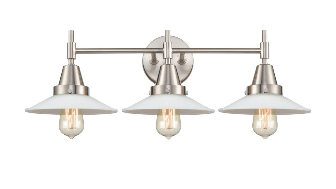 Innovations Caden 447-3W-SN-G1 Bath Vanity Light 27 in. wide - Satin Nickel