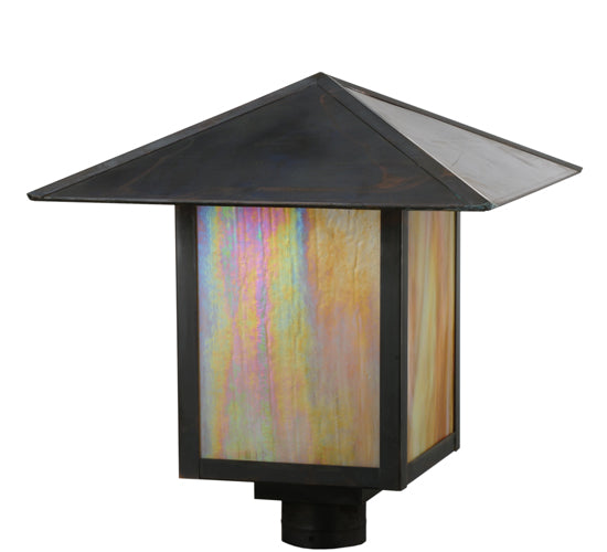 Meyda Tiffany Lighting 113385 Seneca One Light Post Mount Outdoor Copper/Antique/Verde