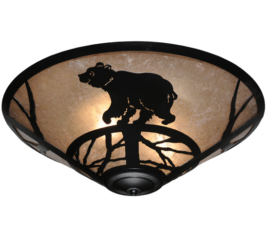 Meyda Tiffany Happy Bear On The Loose 113405 Ceiling Light - Black/Silver Mica