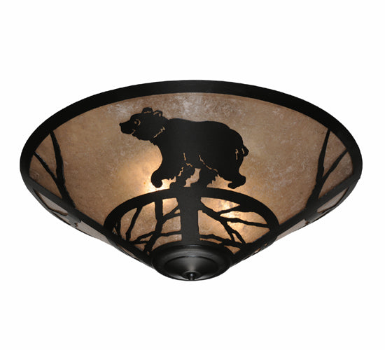 Meyda Tiffany Happy Bear On The Loose 113405 Ceiling Light - Black/Silver Mica