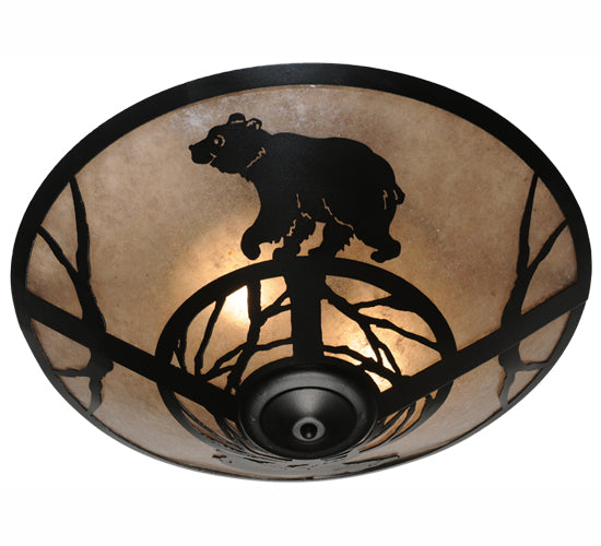 Meyda Tiffany Happy Bear On The Loose 113405 Ceiling Light - Black/Silver Mica