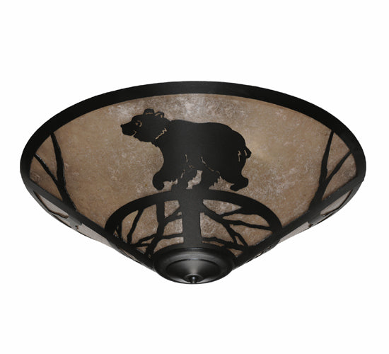 Meyda Tiffany Happy Bear On The Loose 113405 Ceiling Light - Black/Silver Mica