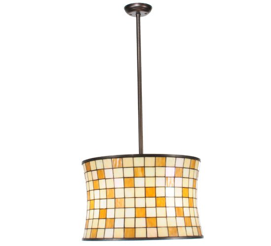 Meyda Tiffany Hilton Barrel 113440 Pendant Light - Craftsman Brown