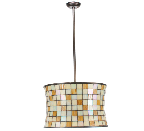 Meyda Tiffany Hilton Barrel 113440 Pendant Light - Craftsman Brown