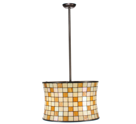 Meyda Tiffany Hilton Barrel 113440 Pendant Light - Craftsman Brown