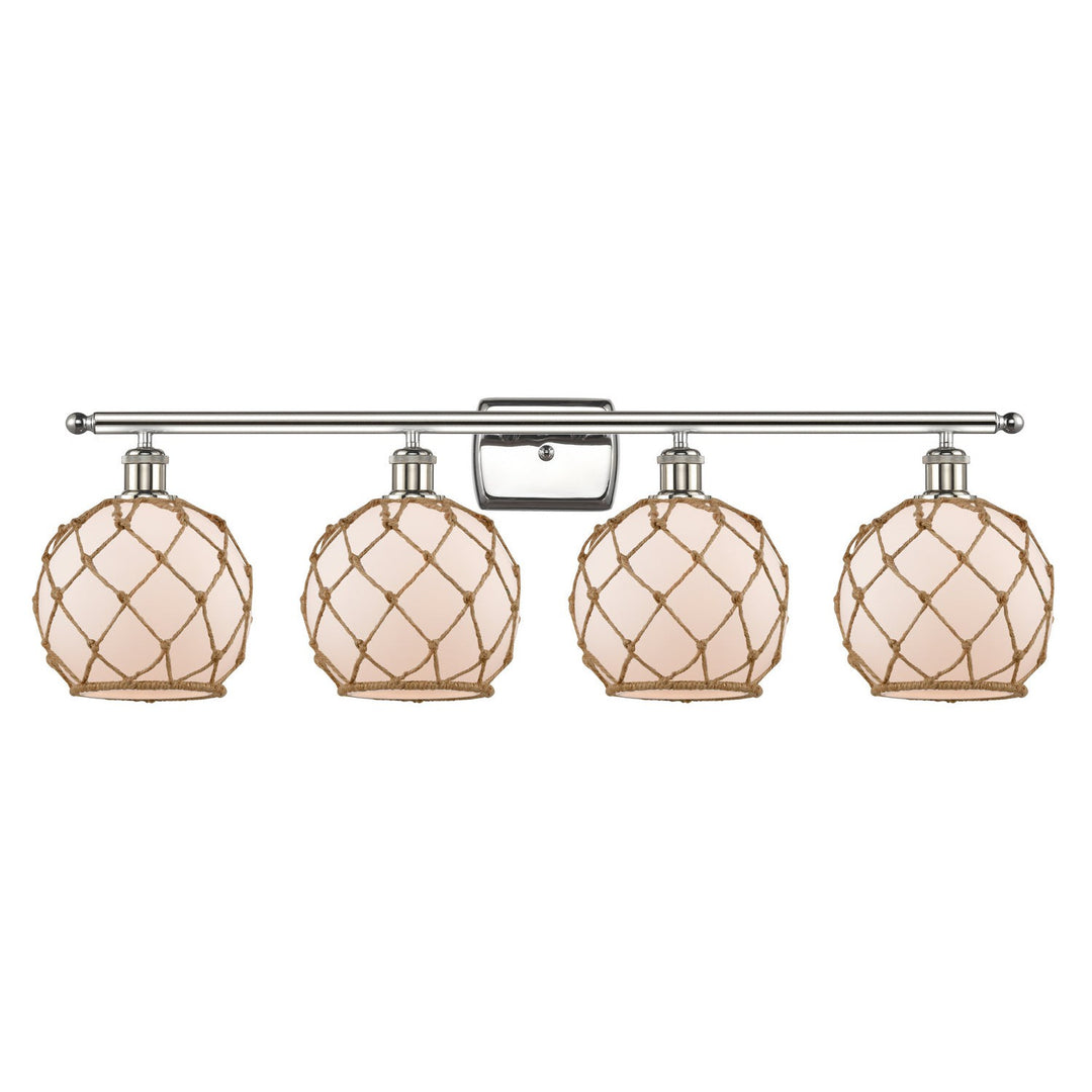 Innovations Ballston 516-4W-PN-G121-8RB Bath Vanity Light 36 in. wide - Polished Nickel